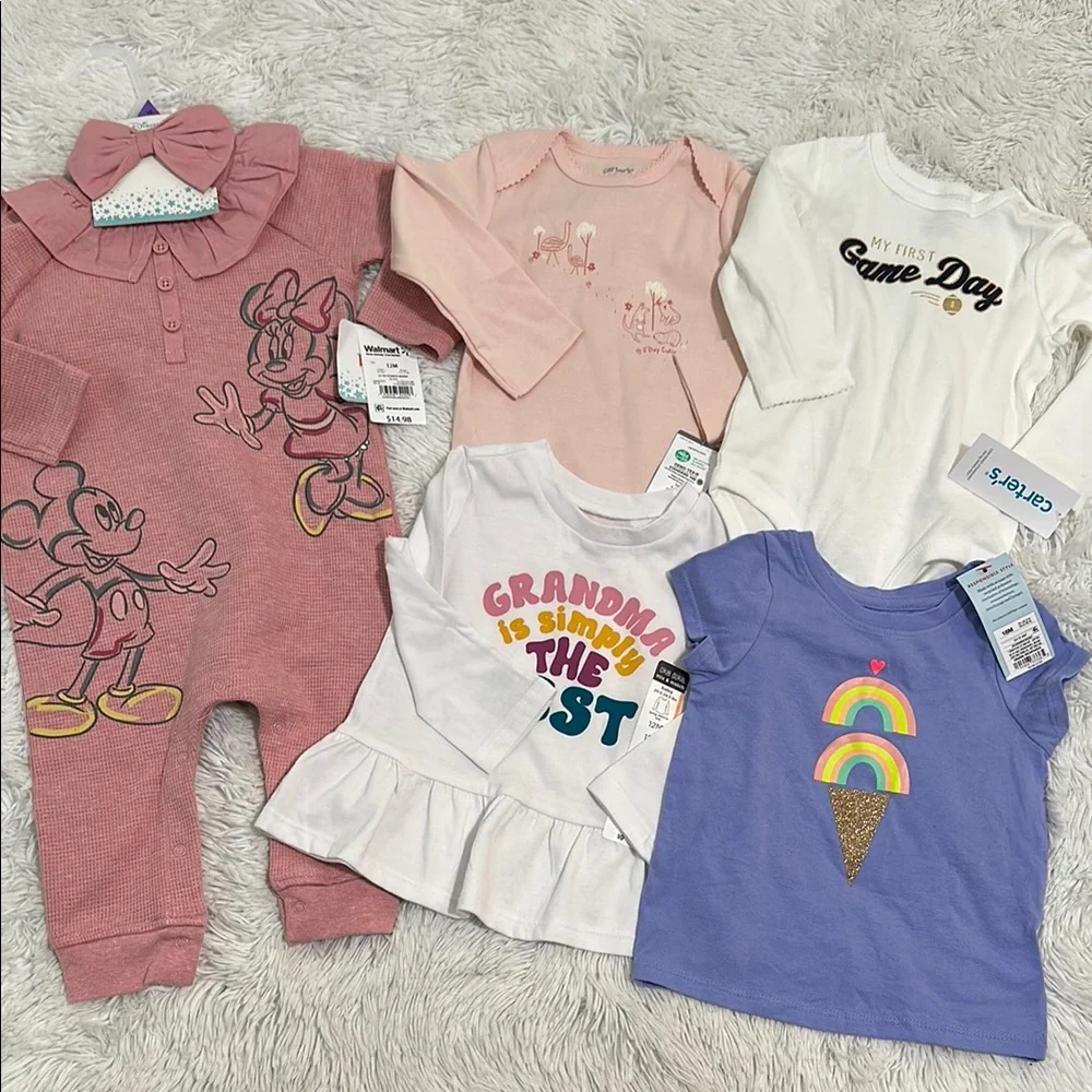 😊 NWT Bundle of 5 Girl’s Clothing Size 12mo